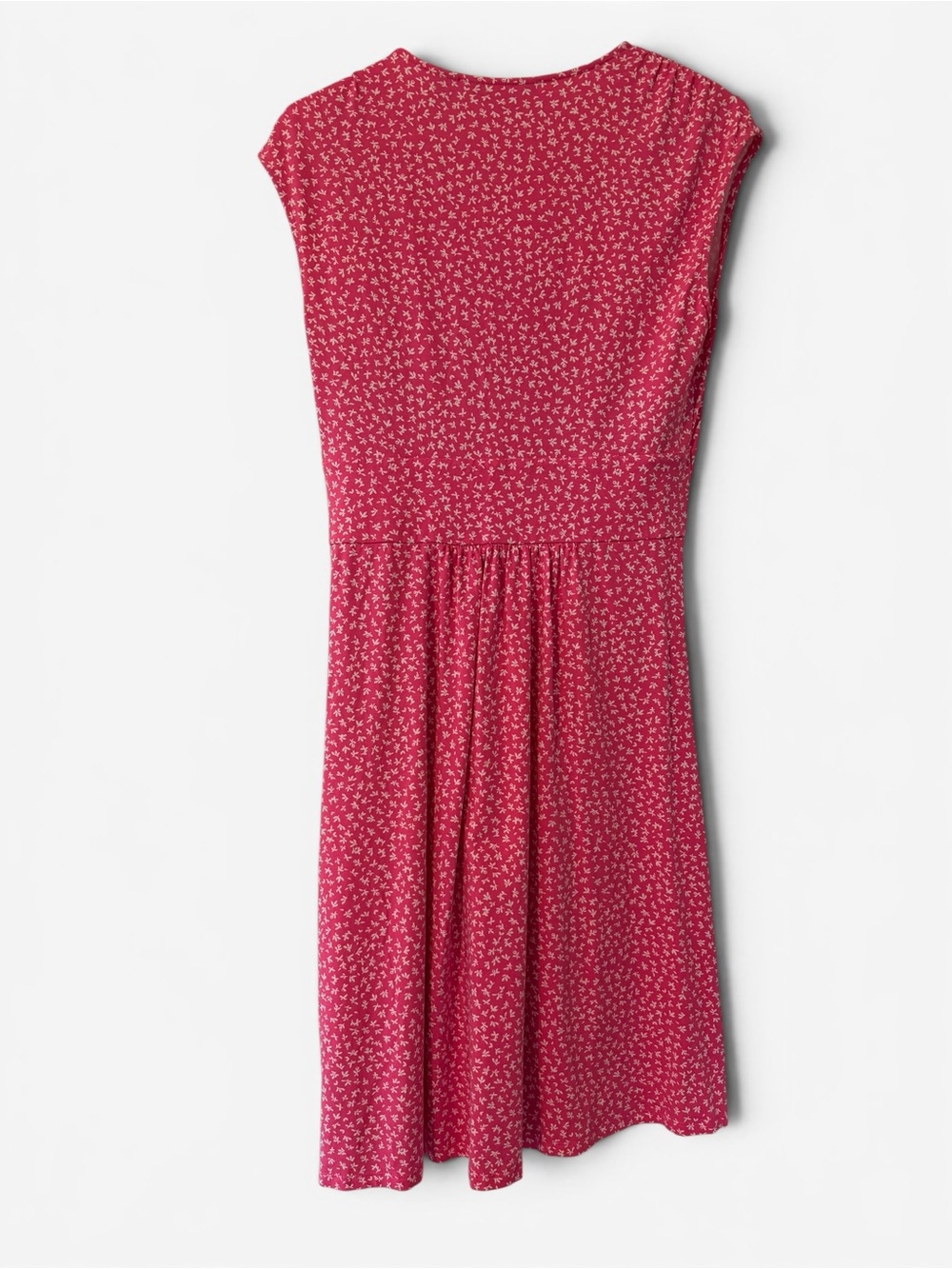 Lands’ End Pink Floral Faux Wrap Midi Dress Size Medium - Picture 3 of 6